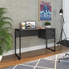 15 escrivaninha mesa de computador industrial 2 gavetas arenas dourado