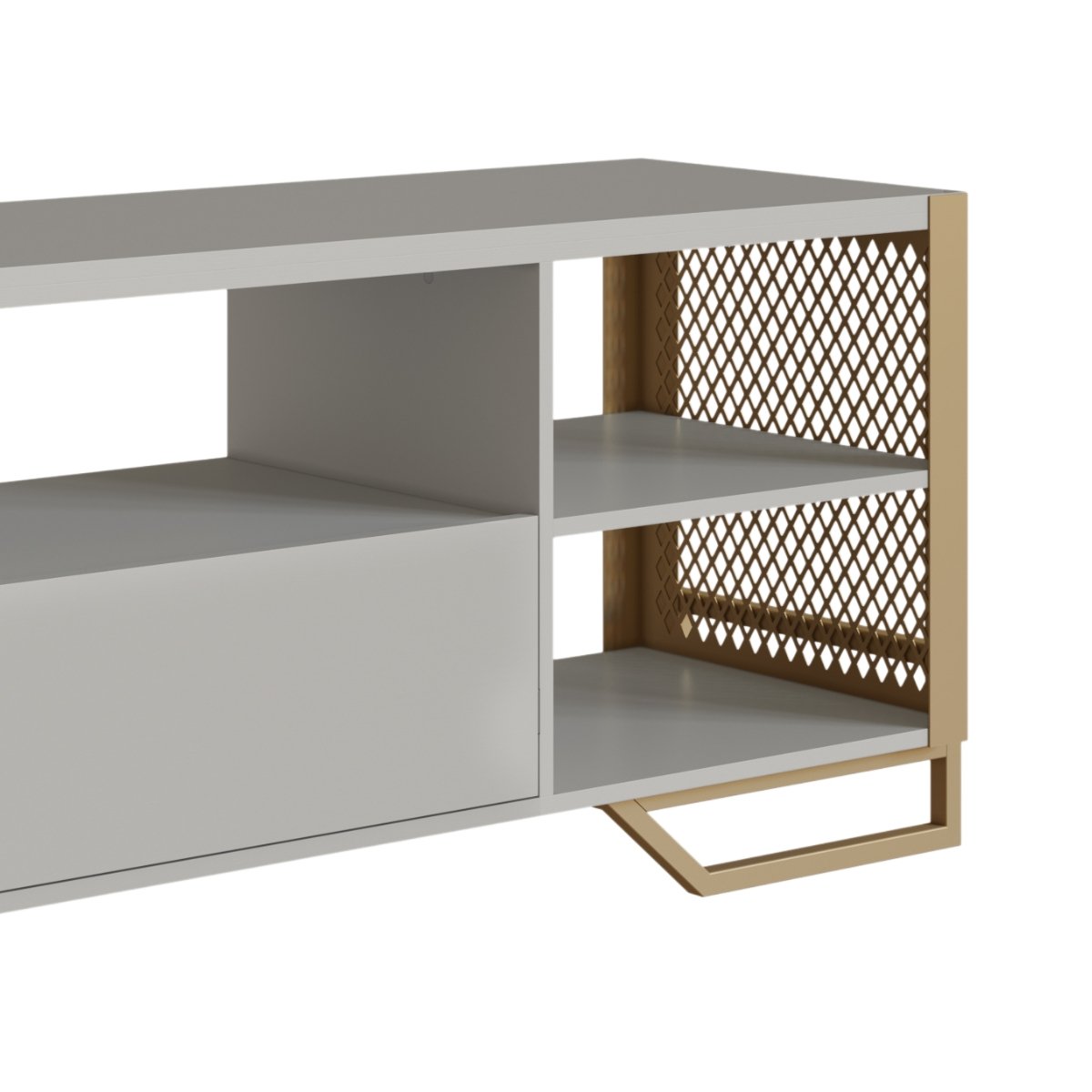 Rack Industrial com Gaveta e Estrutura em Metal - Arenas/Dourado