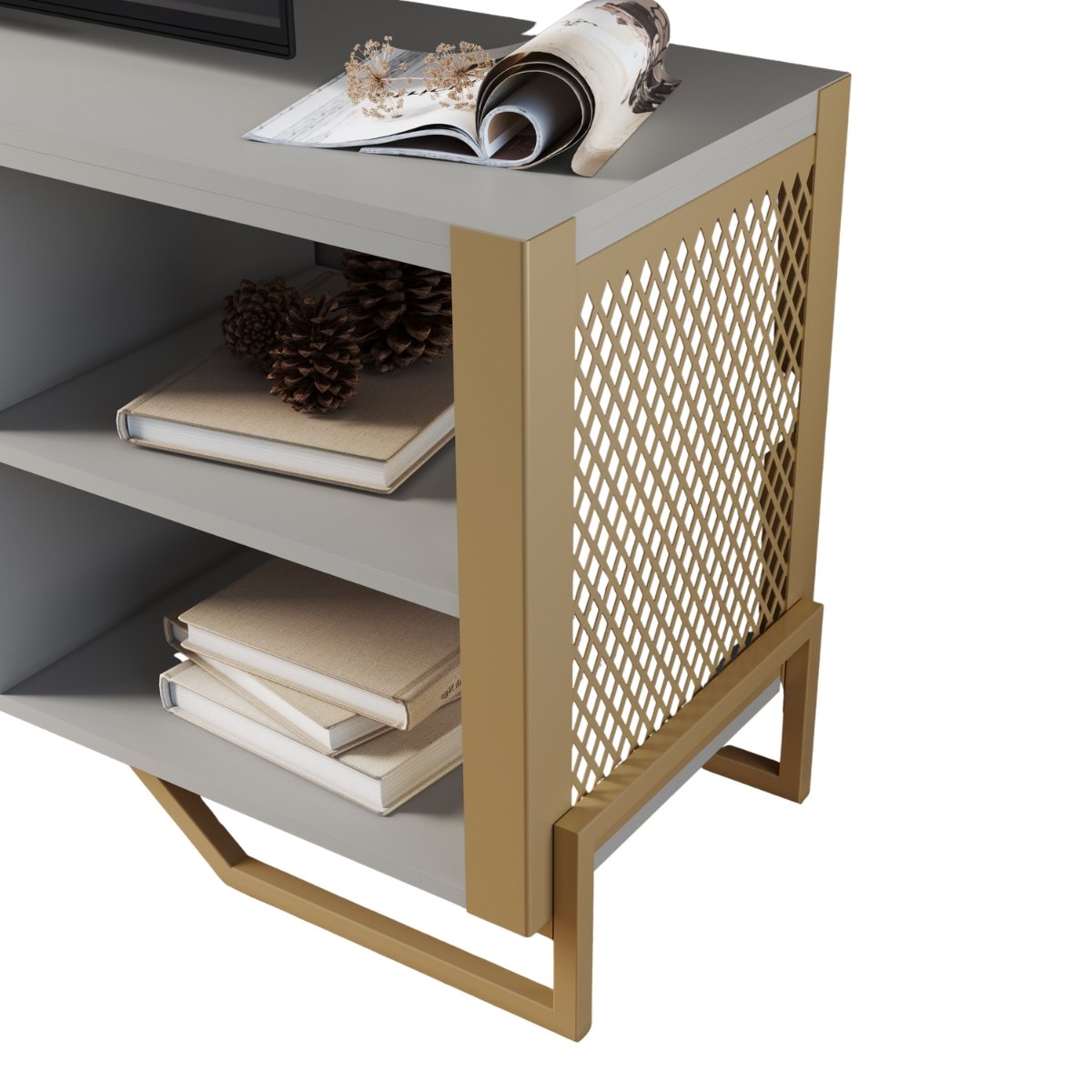 Rack Industrial com Gaveta e Estrutura em Metal - Arenas/Dourado