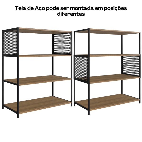 11 estante industrial e aparador com 3 prateleiras arenas dourado