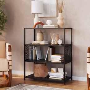 15 estante industrial e aparador com 3 prateleiras arenas dourado