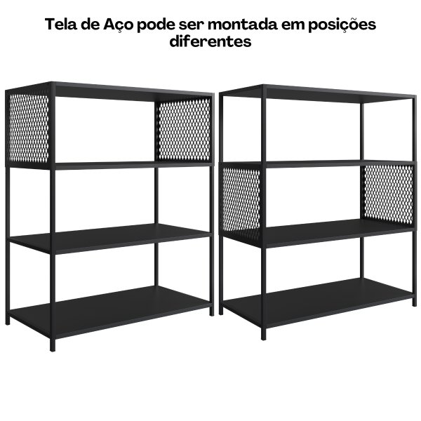 18 estante industrial e aparador com 3 prateleiras arenas dourado