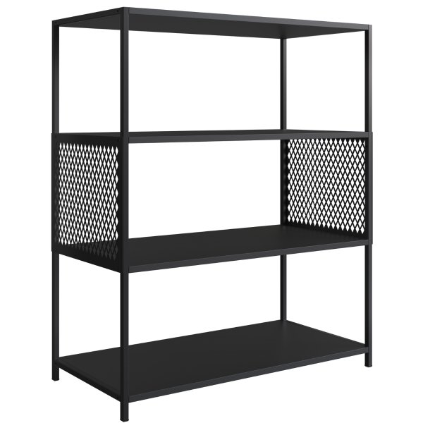 20 estante industrial e aparador com 3 prateleiras arenas dourado