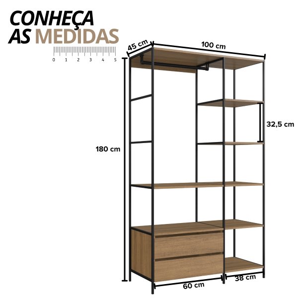 02 closet industrial com estrutura metalica arenas dourado