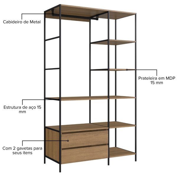 03 closet industrial com estrutura metalica arenas dourado