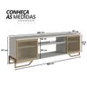 02 rack industrial com 2 portas e estrutura de metal arenas dourado