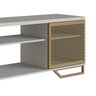 07 rack industrial com 2 portas e estrutura de metal arenas dourado