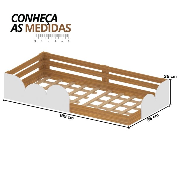 08 cama infantil montessoriana solteiro cloud verde