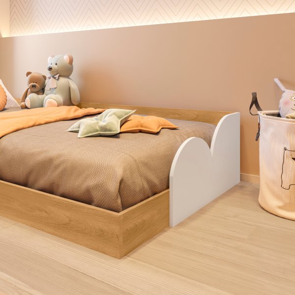 12 cama infantil montessoriana solteiro cloud verde