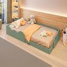 18 cama infantil montessoriana solteiro cloud verde