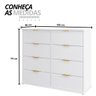 02 comoda para quarto 8 gavetas florenca