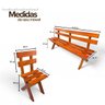 15 conjunto mesa madeira macica para churrasco mesa 4 bancos mel