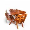 20 conjunto mesa madeira macica para churrasco mesa 4 bancos mel