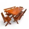 22 conjunto mesa madeira macica para churrasco mesa 4 bancos mel