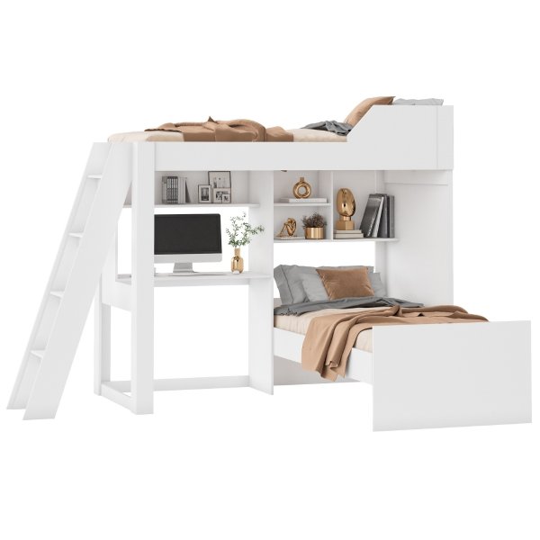 04 beliche com escrivaninha office multifuncional vivace branco