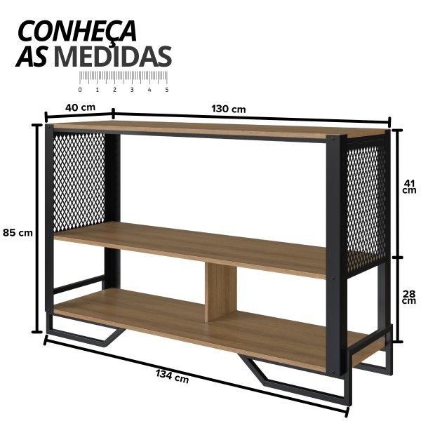 13 aparador industrial com estrutura e tela metalica