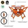 02 conjunto mesa dobravel 70x70 madeira com 4 cadeiras mel