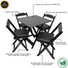 25 conjunto mesa dobravel 70x70 preto c 4 cadeiras estofadas verde