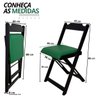 31 conjunto mesa dobravel 70x70 preto c 4 cadeiras estofadas verde