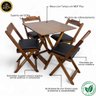 37 conjunto mesa dobravel 70x70 imbuia c 4 cadeiras estofadas fpf azul