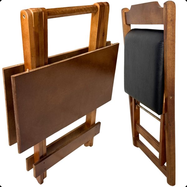 40 conjunto mesa dobravel 70x70 imbuia c 4 cadeiras estofadas fpf azul