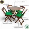 46 conjunto mesa dobravel 70x70 imbuia c 4 cadeiras estofadas fpf azul