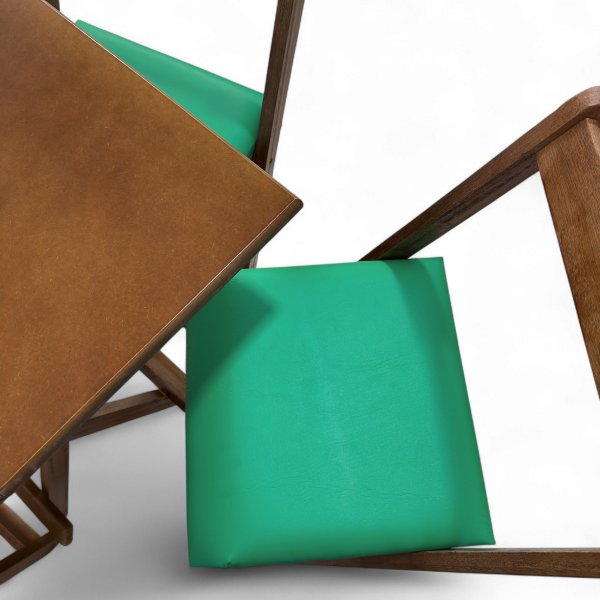 48 conjunto mesa dobravel 70x70 imbuia c 4 cadeiras estofadas fpf azul