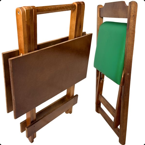 49 conjunto mesa dobravel 70x70 imbuia c 4 cadeiras estofadas fpf azul