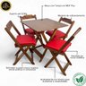 53 conjunto mesa dobravel 70x70 imbuia c 4 cadeiras estofadas fpf azul