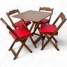 54 conjunto mesa dobravel 70x70 imbuia c 4 cadeiras estofadas fpf azul