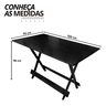 01 conjunto mesa dobravel mdf 120x70 preta c 4 cadeiras estofadas fpf