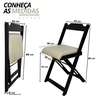 14 conjunto mesa dobravel mdf 120x70 preta c 4 cadeiras estofadas fpf