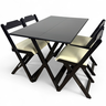 18 conjunto mesa dobravel mdf 120x70 preta c 4 cadeiras estofadas fpf