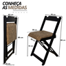 26 conjunto mesa dobravel mdf 120x70 preta c 4 cadeiras estofadas fpf