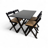 27 conjunto mesa dobravel mdf 120x70 preta c 4 cadeiras estofadas fpf
