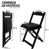 32 conjunto mesa dobravel mdf 120x70 preta c 4 cadeiras estofadas fpf