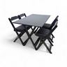 33 conjunto mesa dobravel mdf 120x70 preta c 4 cadeiras estofadas fpf