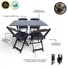 34 conjunto mesa dobravel mdf 120x70 preta c 4 cadeiras estofadas fpf