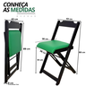 38 conjunto mesa dobravel mdf 120x70 preta c 4 cadeiras estofadas fpf