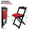 44 conjunto mesa dobravel mdf 120x70 preta c 4 cadeiras estofadas fpf