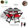 46 conjunto mesa dobravel mdf 120x70 preta c 4 cadeiras estofadas fpf