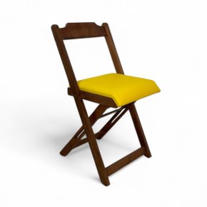 01 cadeira dobravel retratil imbuia de madeira com estofado fpf