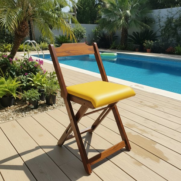 07 cadeira dobravel retratil imbuia de madeira com estofado fpf