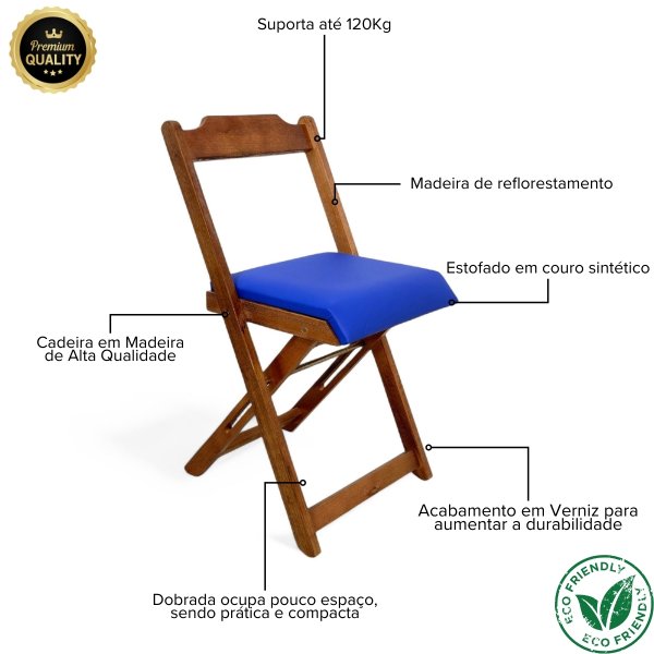 09 cadeira dobravel retratil imbuia de madeira com estofado fpf
