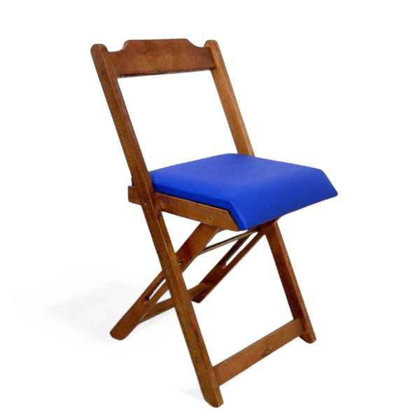 13 cadeira dobravel retratil imbuia de madeira com estofado fpf