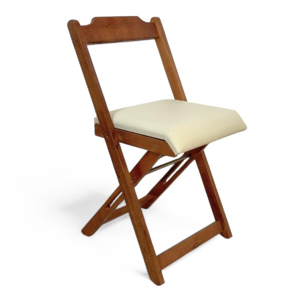 15 cadeira dobravel retratil imbuia de madeira com estofado fpf