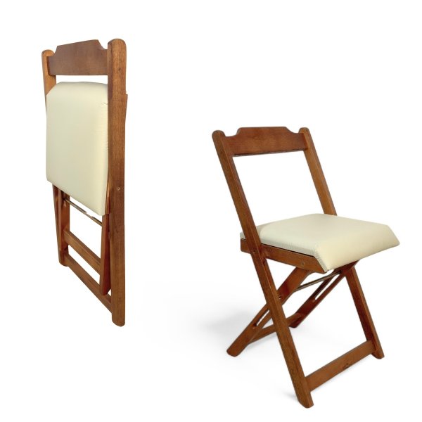 19 cadeira dobravel retratil imbuia de madeira com estofado fpf