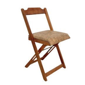 22 cadeira dobravel retratil imbuia de madeira com estofado fpf