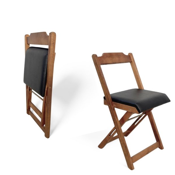 34 cadeira dobravel retratil imbuia de madeira com estofado fpf