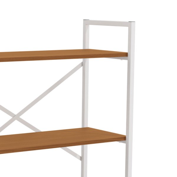 06 estante industrial metal e madeira organizador baixo 85x72cm freijo preto fosco